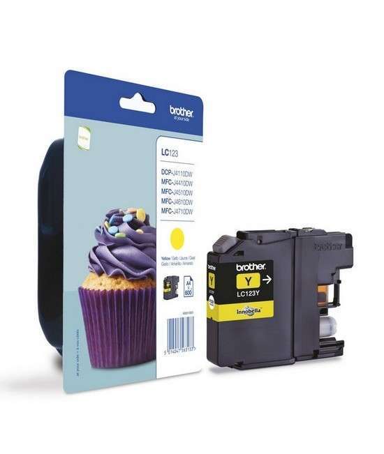 Brother LC123 Yellow Ink Cartridge (Low Capacity)